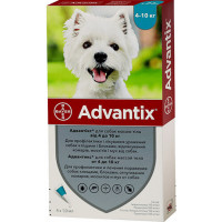 Advantix Капли на холку от блох и клещей для собак от 4 кг до 10 кг