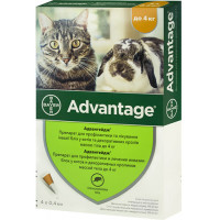 Advantage Капли на холку от блох и клещей для кошек до 4 кг