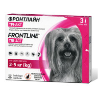 Frontline Tri-Act Краплі на холку від бліх кліщів та комарів для собак від 2 кг до 5 кг