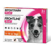 Frontline Tri-Act Капли на холку от блох клещей и комаров для собак от 5 кг до 10 кг