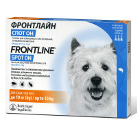 Frontline Spot On S Капли на холку от блох и клещей для собак от 2 до 10 кг