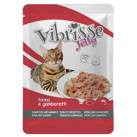 Vibrisse Adult Tuna & Shrimp in Jelly Консервы для взрослых кошек с тунцом и креветками в желе