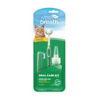 TropiClean Fresh Breath Oral Care Kit for Cat Набір для чищення зубів кішок гель та 2 зубні щітки
