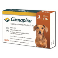 Zoetis Simparica Таблетки від бліх та кліщів для собак вагою від 5 до 10 кг