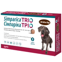 Zoetis Simparica Trio Таблетки для собак от блох клещей и глистов 40 - 60 кг
