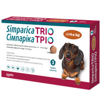 Zoetis Simparica Trio Таблетки для собак від бліх кліщів та глистів 5 - 10 кг