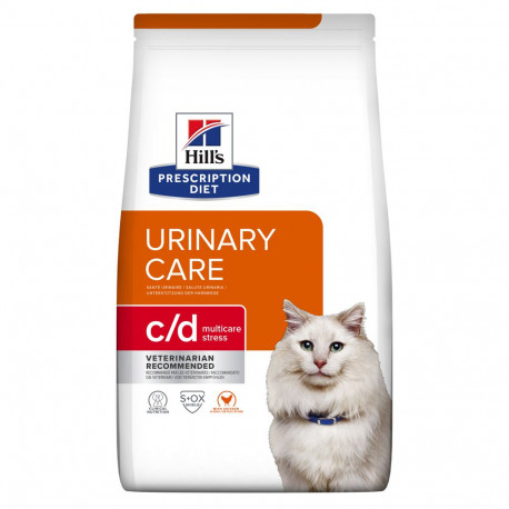 Hills Prescription Diet Feline c/d Urinary Care Multicare Stress Лечебный корм для взрослых кошек для здоровья мочевыводящих пут