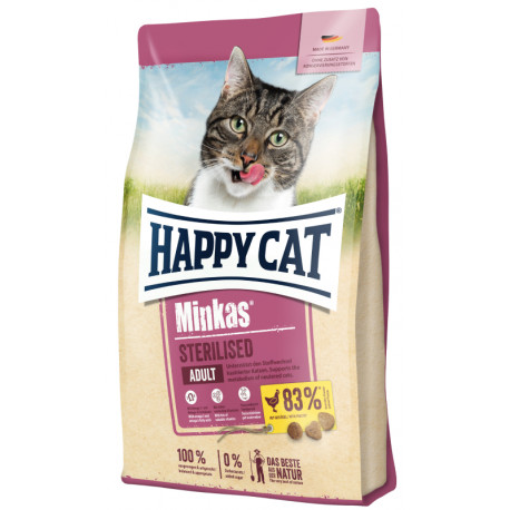 Happy Cat Minkas Sterilised Geflugel Сухой корм для взрослых стерилизованных кошек с домашней птицей