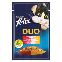 Felix Fantastic Duo Консерви для дорослих кішок з яловичиною та птицею шматочки в желе