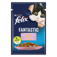 Felix Fantastic Консервы для взрослых кошек с форелью и зелеными бобами кусочки в желе