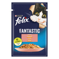 Felix Fantastic Консервы для взрослых кошек с лососем кусочки в желе