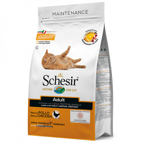 Schesir Cat Adult Chicken Cухой монопротеиновый корм для кошек с курицей