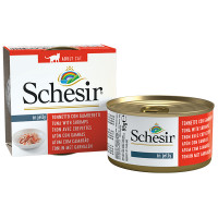 Schesir Tuna with Shrimps Консервы для кошек с тунцом и креветками в желе (банка)