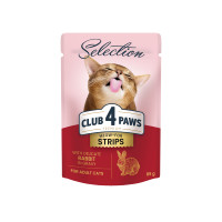 Club 4 Paws Premium Selection Консерви для дорослих кішок м'ясні смужки з кроликом у соусі