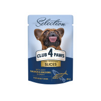 Club 4 Paws Premium Selection Консерви для дорослих собак дрібних порід з лососем та мокреллю в соусі