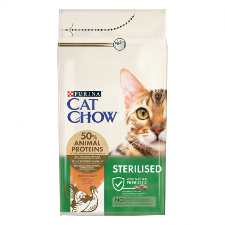 Cat Chow Sterilized Сухой корм для взрослых кошек с индейкой