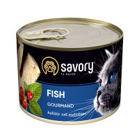 Savory Cat Adult Gourmand Fish Консервы для взрослых привередливых кошек с рыбой