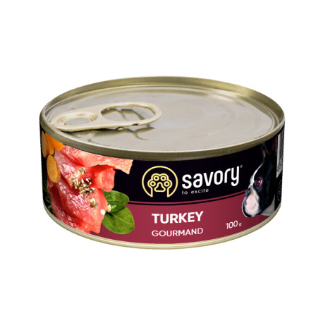 Savory Dog Gourmand Turkey Консерви для вибагливих собак з індичкою