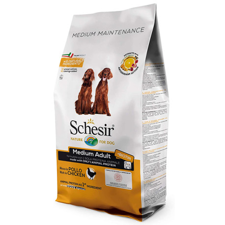Schesir Dog Medium Adult Chicken Сухий монопротеїновий корм для собак середніх порід з куркою