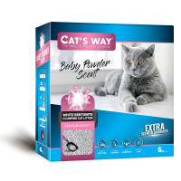Cat'S Way Baby Powder Scent бентонітовий наповнювач, що комкується, з ароматом дитячої пудри в коробці