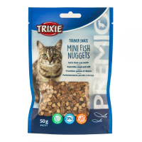 Trixie Trainer Snack Mini Fish Nuggets Лакомства для кошек с тунцом, курицей и кошачьей мятой