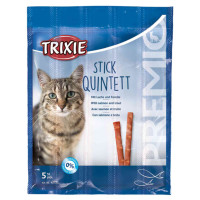 Trixie Premio Stick Quintett Лакомства для кошек с лососем и форелью