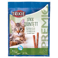 Trixie Premio Stick Quintett Лакомства для кошек с домашней птицей и печенью