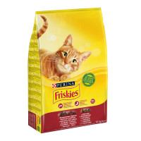 Friskies Сухой корм для взрослых кошек с говядиной курицей и овощами