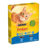 Friskies Сухой корм для взрослых кошек с лососем и овощами