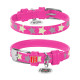 Collar Waudog Glamour Ошейник для собак кожаный светоотражающий Звездочка розовый