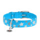 Collar Waudog Glamour Нашийник для собак шкіряний світловідбиваючий Зірочка блакитний