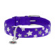 Collar Waudog Glamour Нашийник для собак шкіряний світловідбиваючий Зірочка фіолетовий