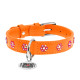 Collar Waudog Glamour Нашийник для собак шкіряний зі стразами Квіточка помаранчева