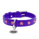 Collar Waudog Glamour Ошейник для собак кожаный со стразами Цветочек фиолетовый