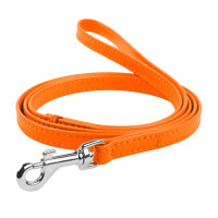 Collar Waudog Glamour Поводок для собак шкіряний помаранчевий