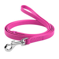 Collar Waudog Glamour Поводок для собак кожаный розовый