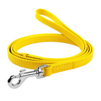 Collar Waudog Glamour Повідець для собак шкіряний жовтий