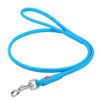 Collar Waudog Glamour Поводок для собак шкіряний круглий блакитний