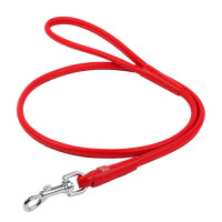 Collar Waudog Glamour Поводок для собак кожаный круглый красный