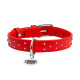 Collar Waudog Glamour Ошейник для собак кожаный с клеевыми стразами красный