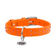 Collar Waudog Glamour Ошейник для собак кожаный с клеевыми стразами оранжевый