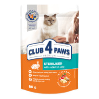 Club 4 Paws Premium Консервы для стерилизованных кошек с кроликом в желе