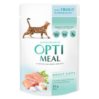 Optimeal Cat Adult Консерви для дорослих кішок з фореллю в кремовому соусі