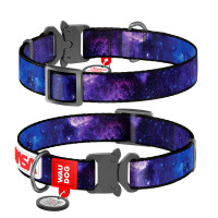 Collar Waudog Nylon Нашийник для собак нейлоновий c QR паспортом металева пряжка-фастекс NASA21