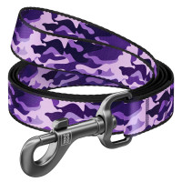Collar Waudog Nylon Повідець для собак нейлоновий Фіолетовий камо