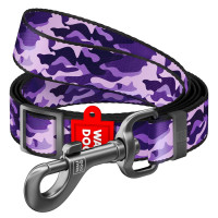 Collar Waudog Nylon Поводок для собак нейлоновый регулируемый Фиолетовый камо