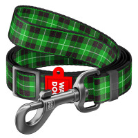 Collar Waudog Nylon Повідець для собак нейлоновий регульований Шотландка зелена