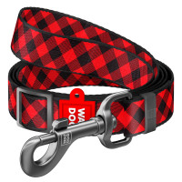 Collar Waudog Nylon Поводок для собак нейлоновый регулируемый Шотландка красная