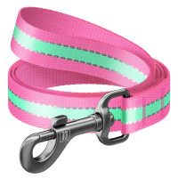 Collar Waudog Nylon Повідець для собак нейлоновий світловідбиваючий рожевий