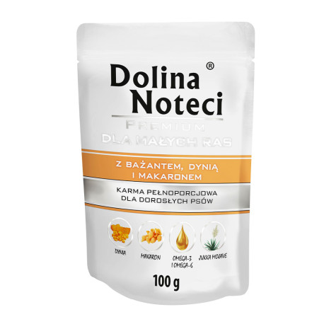 Dolina Noteci Premium For Small Breeds Консерви для дорослих собак дрібних порід з фазаном, гарбузом та локшиною пауч